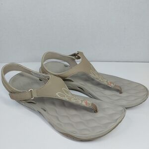 Columbia Womens 7 Suntech Vent T-Strap Sandals Gray Adjustable Hook And Loop NWT